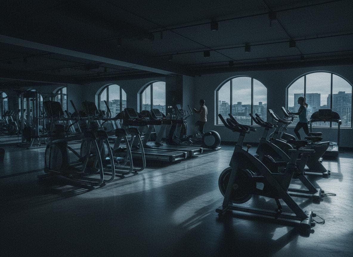 A local gym floor with equipment for city membership comparison