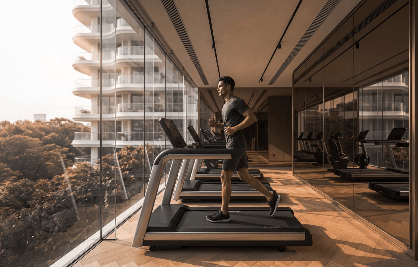 Man sitting with dumbbells