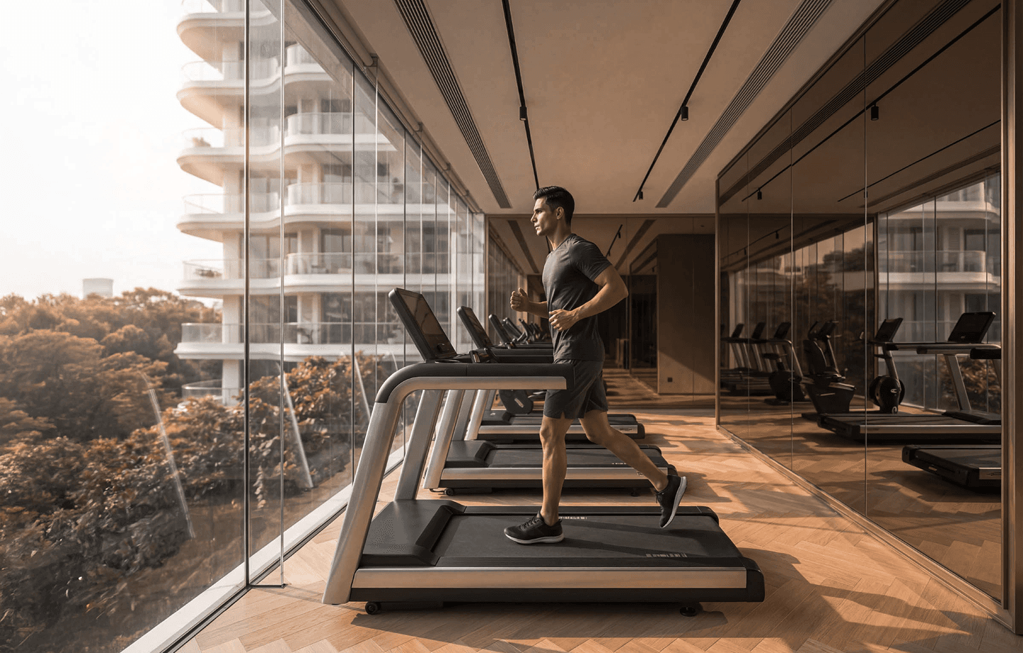 Man sitting with dumbbells