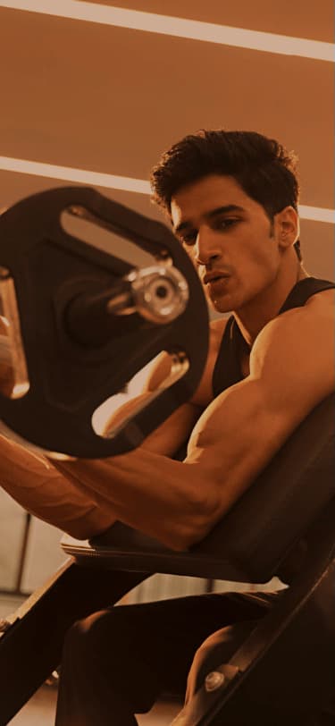 Gym hallway and squat rack