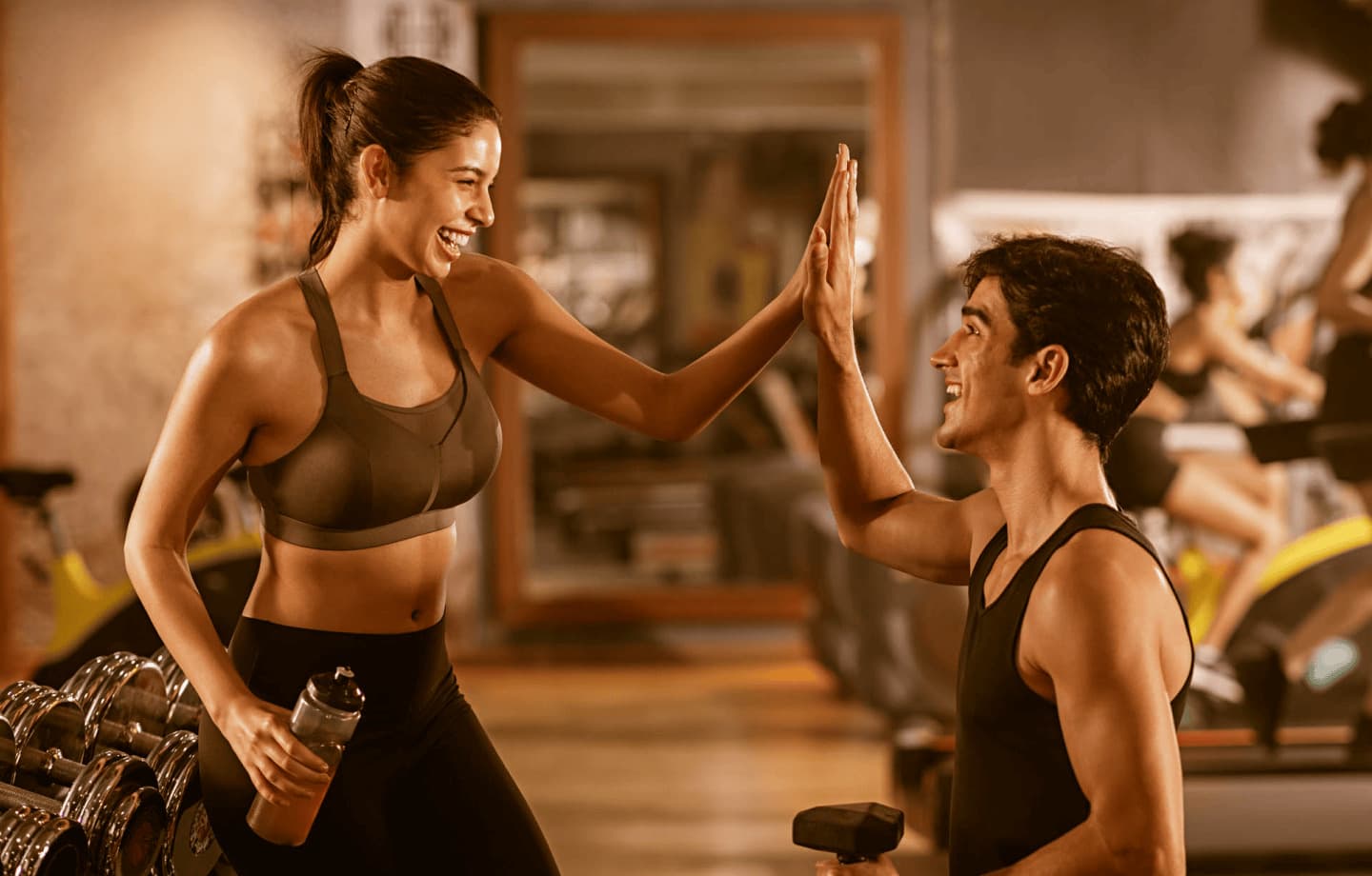 Friends working out together