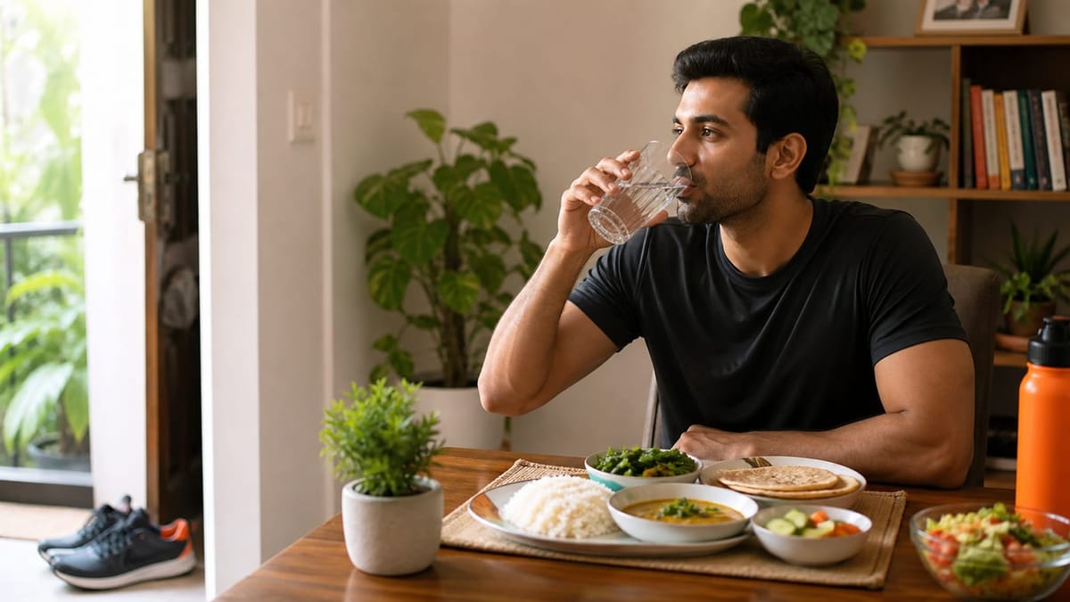 Can You Drink Water During or After Eating? - Fit Square blog header