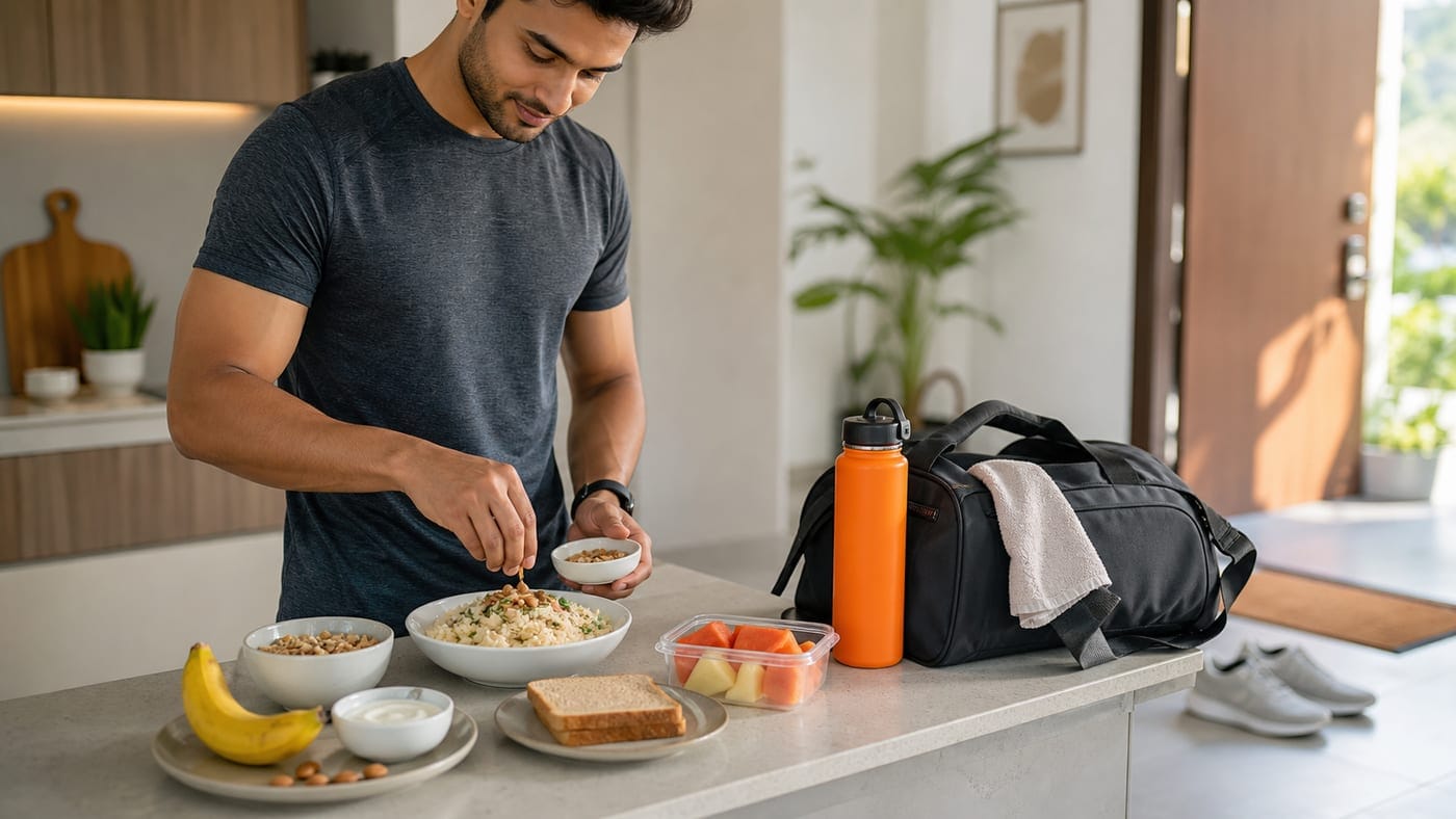 What Should You Eat Before a Workout? Simple Indian Options - Fit Square blog header